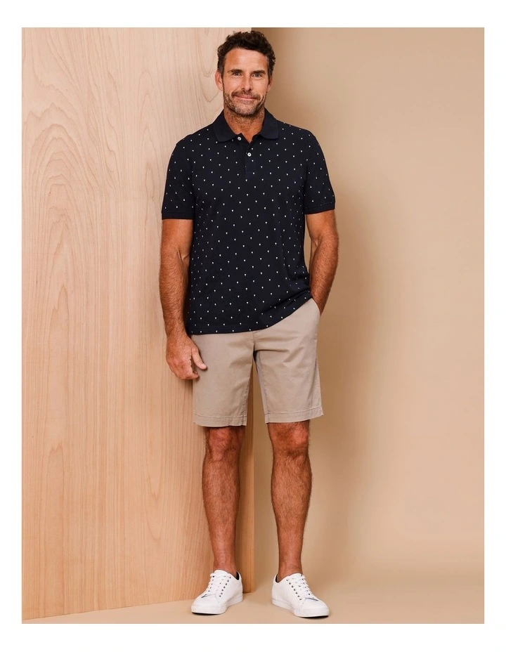 Timothy Short Sleeve Palm Print Polo in Navy image 5