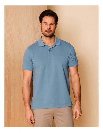 Essential Preston Polo in Dusty Blue