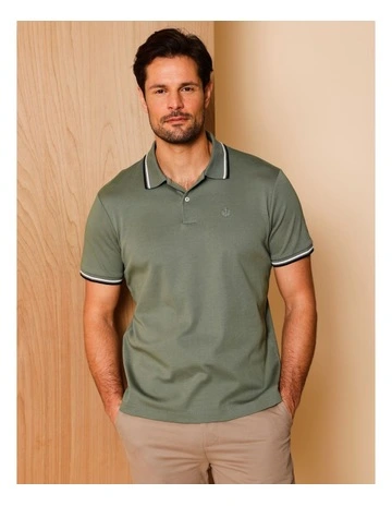 Essential Jasper Jersey Polo in Khaki