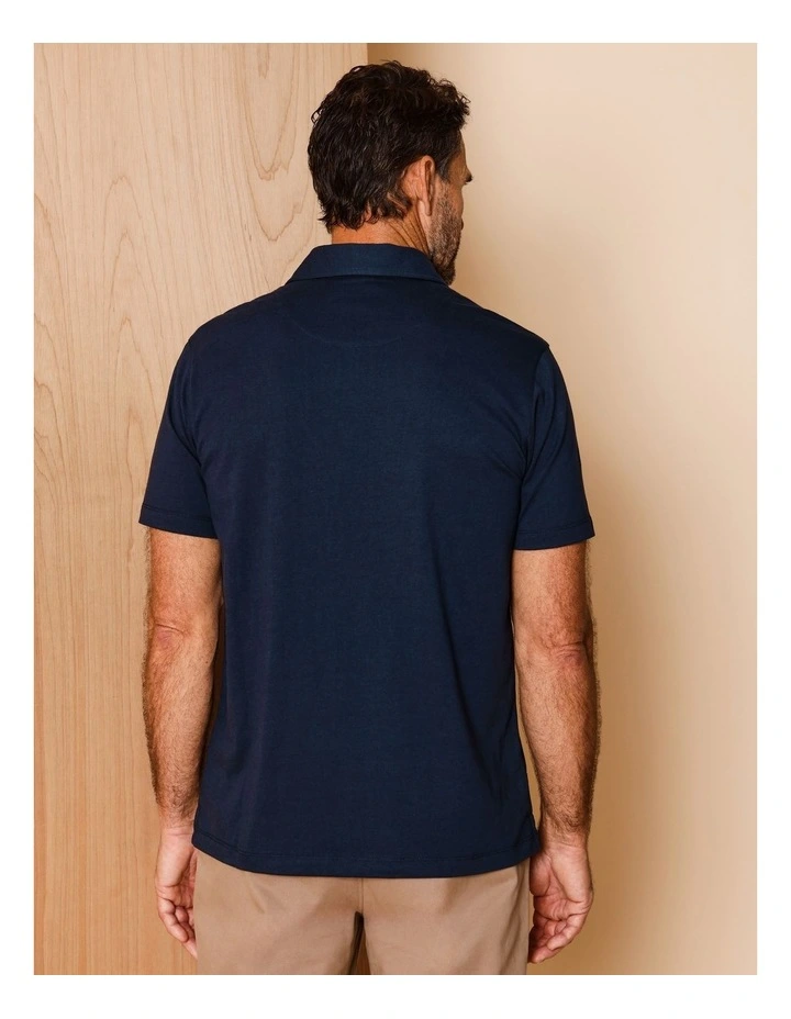 Leroy Jersey Polo in Navy image 4