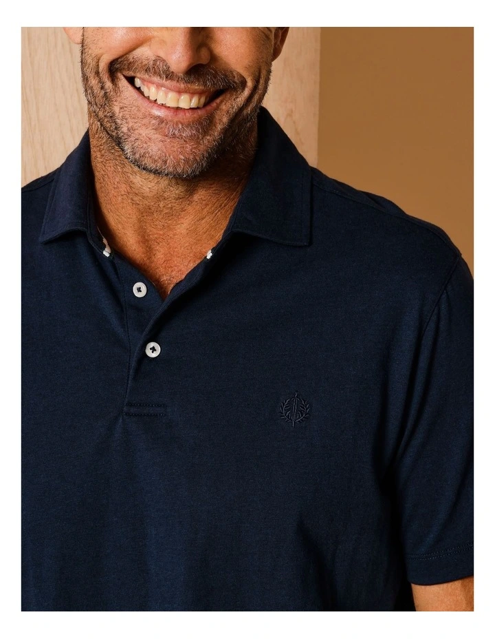Leroy Jersey Polo in Navy image 5