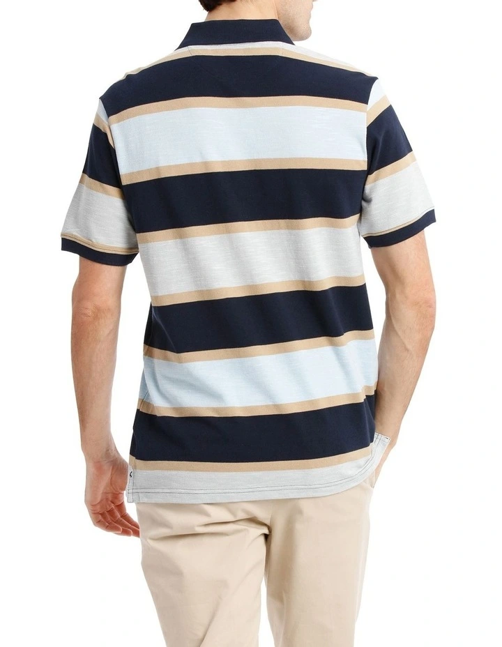 Bushfield Block Stripe Pique Slub Polo image 3