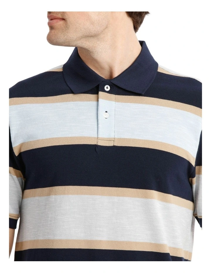 Bushfield Block Stripe Pique Slub Polo image 4