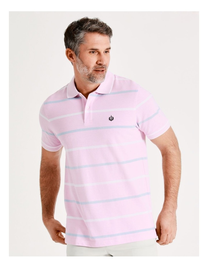 Port Rush Stripe Polo in Pink