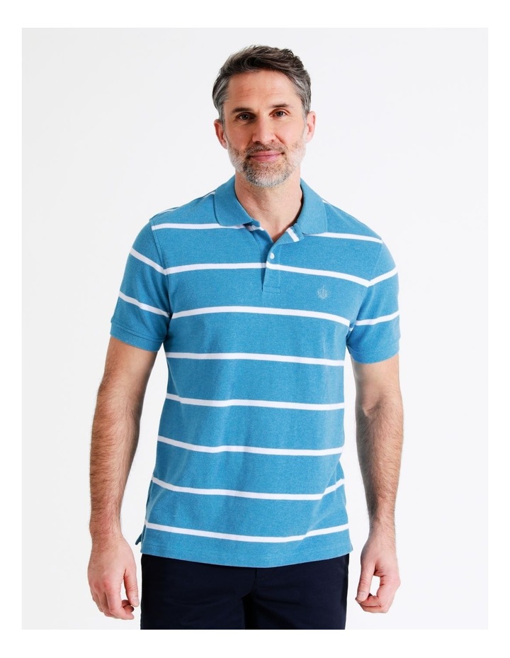 Hugo Stripe Polo in Turquoise