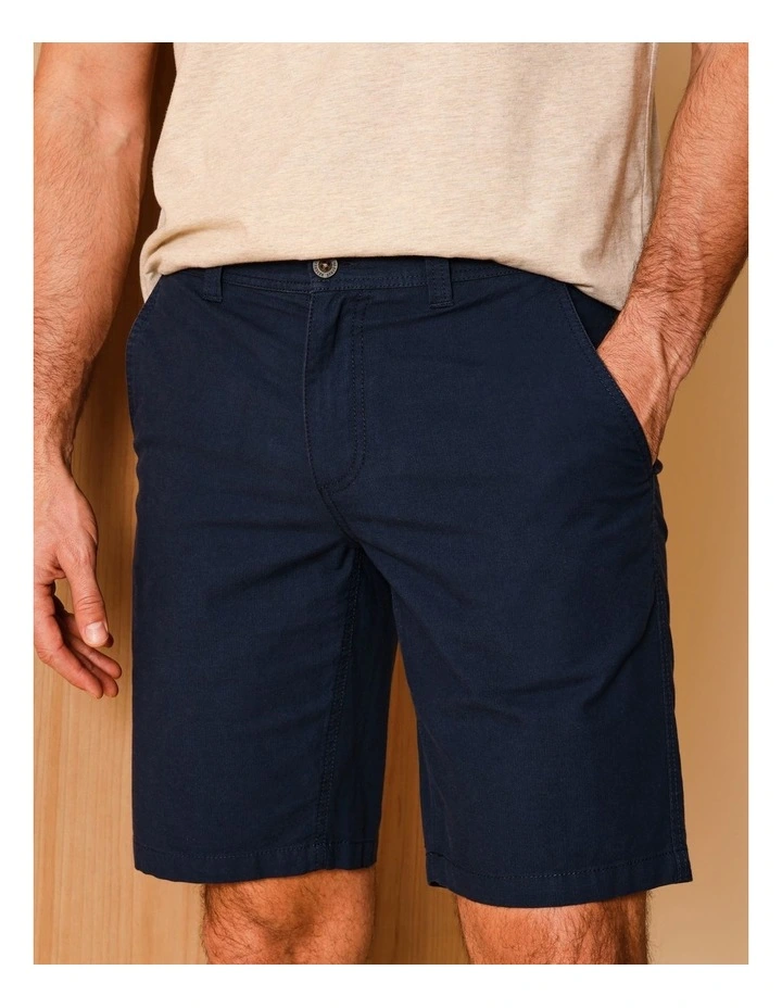 Charles Textured Chino Short in Navy image 3