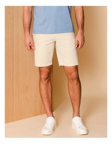 Charles Textured Chino Short in Bone