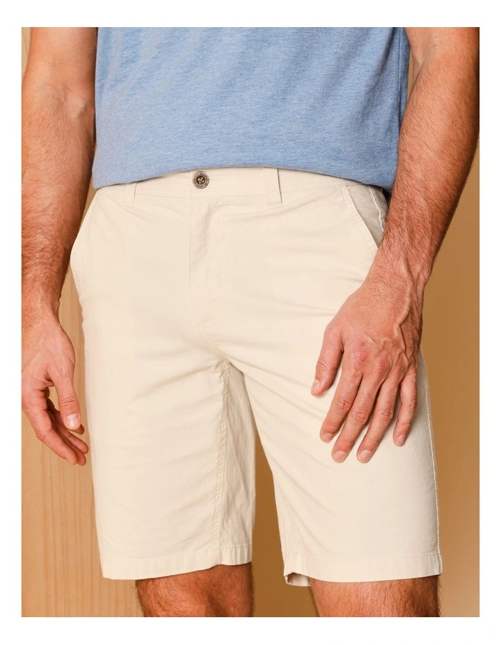 Charles Textured Chino Short in Bone image 3