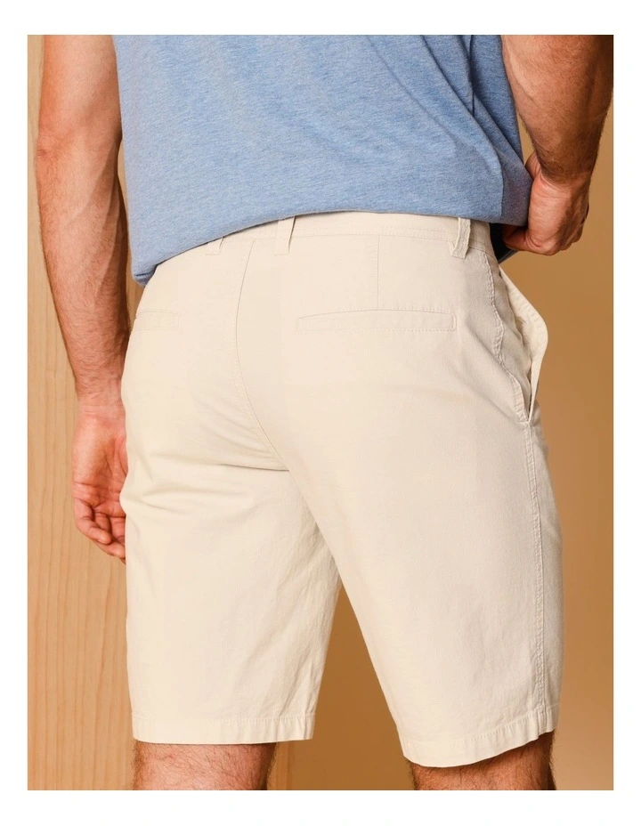 Charles Textured Chino Short in Bone image 5