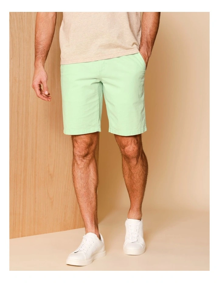 Charles Textured Chino Short in Light Green image 1