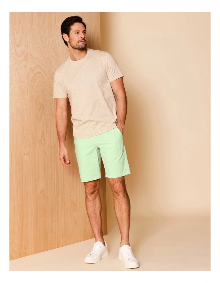 Charles Textured Chino Short in Light Green image 2