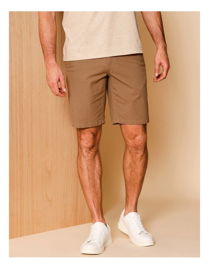 Charles Textured Chino Short in Camel image 1