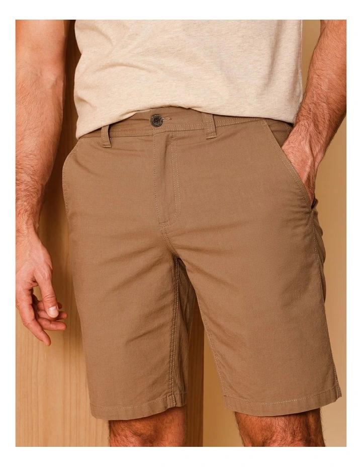 Charles Textured Chino Short in Camel image 3
