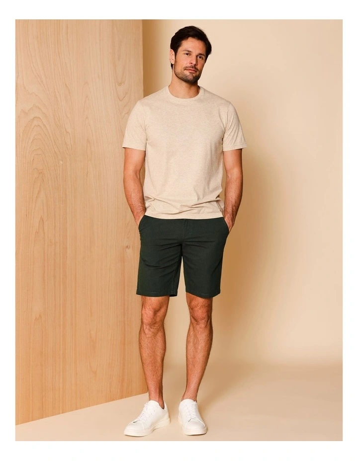 Charles Textured Chino Short in Khaki image 2