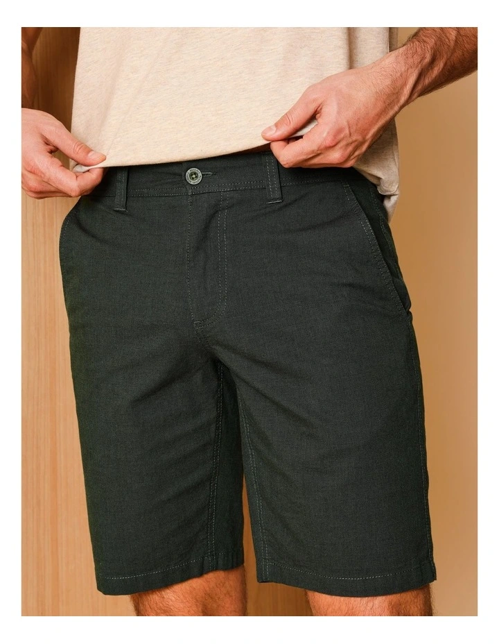 Charles Textured Chino Short in Khaki image 3