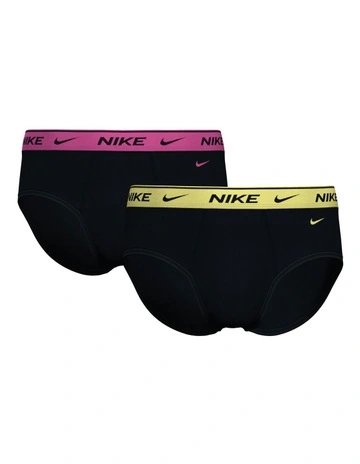 Everyday Cotton Stretch Briefs 2 Pack in Black