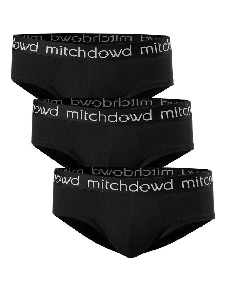 Bamboo Briefs 3 Pack in Black image 1