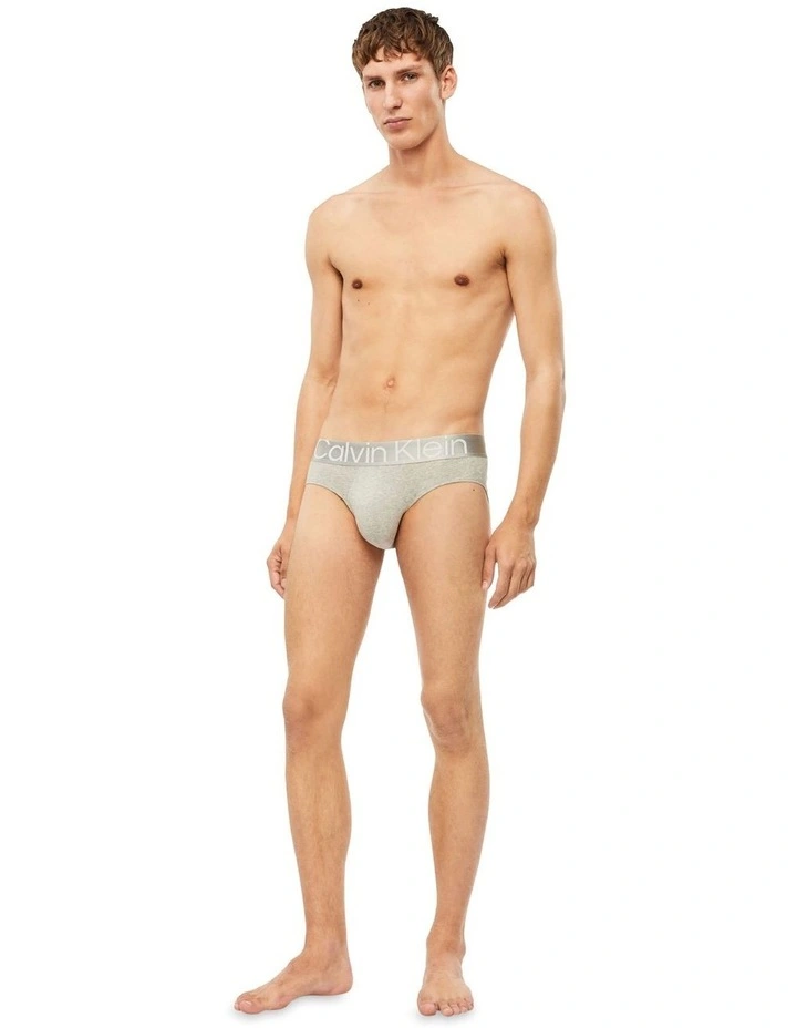 Reconsidered Steele Cotton Briefs 3 Pack in Grey heather/Rhone image 2
