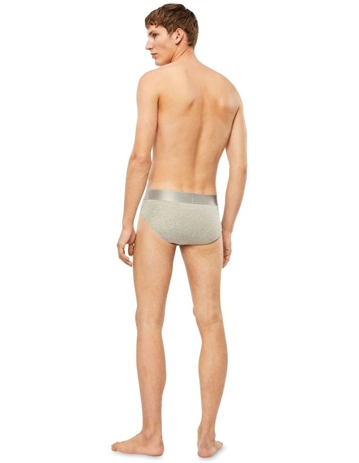 Reconsidered Steele Cotton Briefs 3 Pack in Grey heather/Rhone image 3