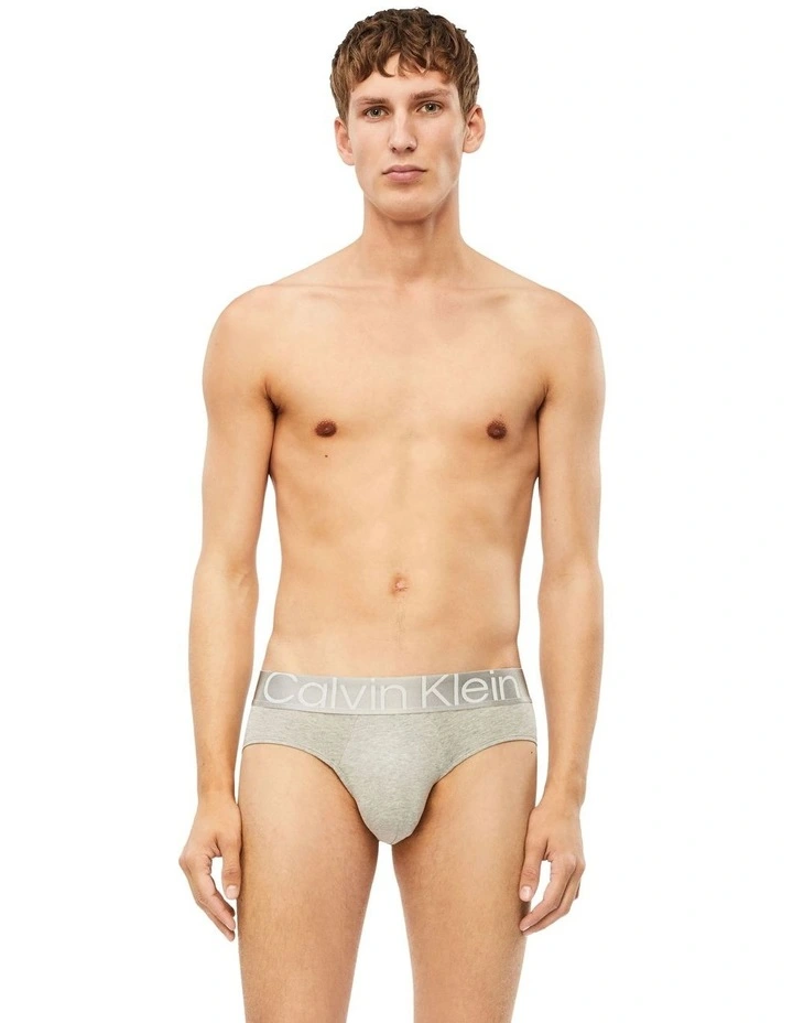 Reconsidered Steele Cotton Briefs 3 Pack in Grey heather/Rhone image 4