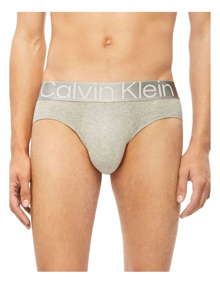 Reconsidered Steele Cotton Briefs 3 Pack in Grey heather/Rhone image 5