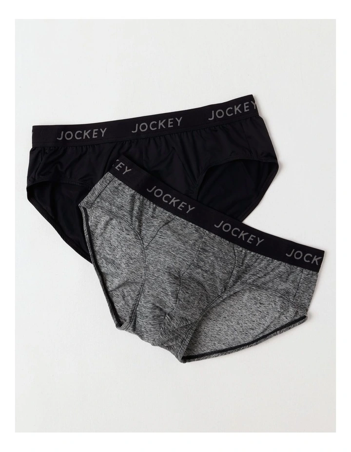 Comfort Classics Microfibre Marle Pack of 2 Briefs in Black image 1