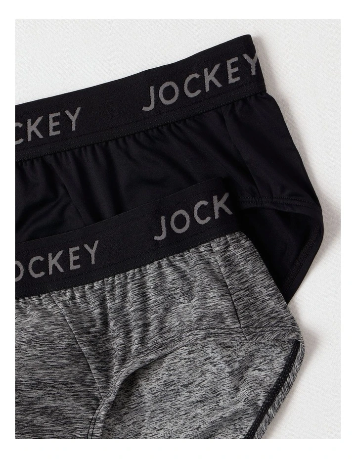 Comfort Classics Microfibre Marle Pack of 2 Briefs in Black image 2