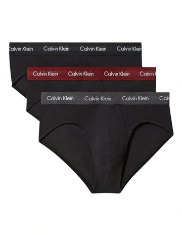 Cotton Stretch Briefs 3 Pack in Black