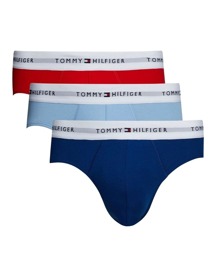 3-Pack Signature Essential Logo Waistband Briefs in Multi image 1