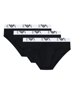 Bold Monogram Briefs 3 Pack in Black