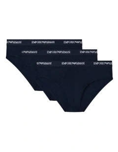 Core Logo Briefs 3 Pack in Navy