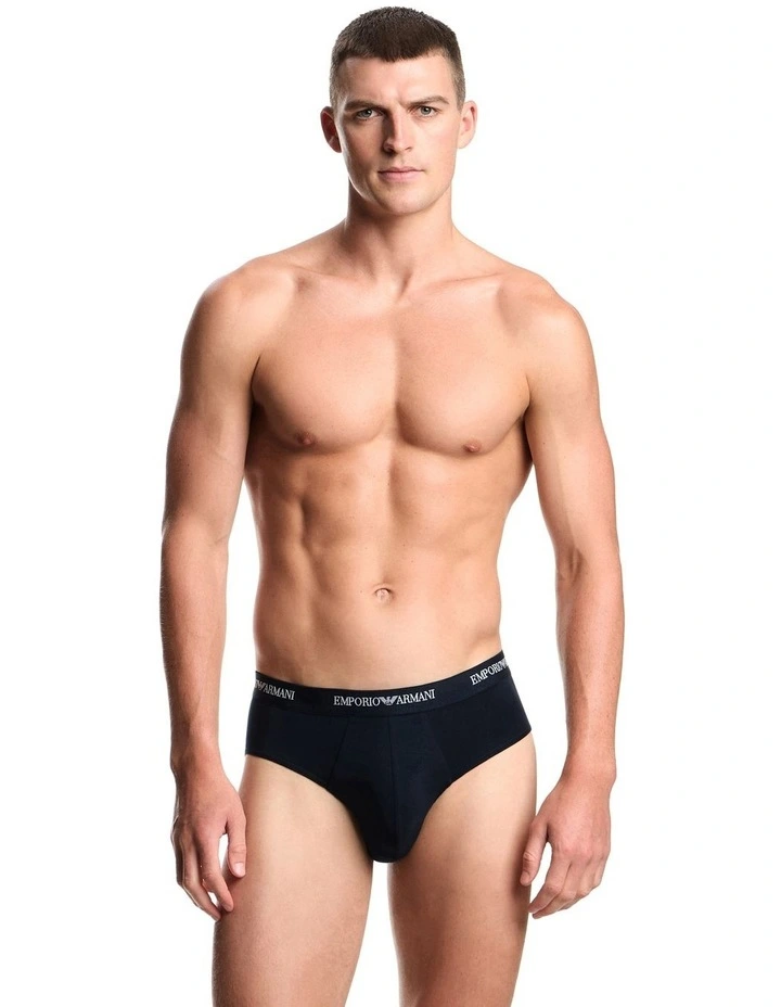 Core Logo Briefs 3 Pack in Navy image 2