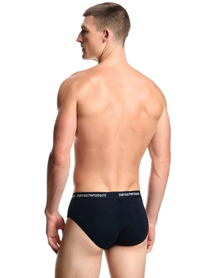 Core Logo Briefs 3 Pack in Navy image 3
