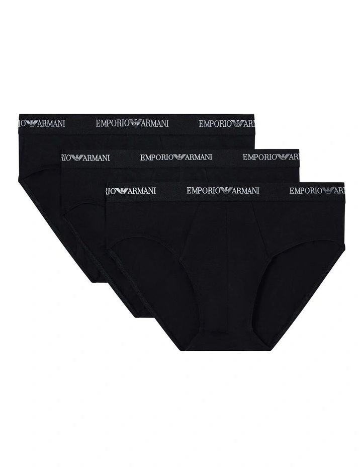 Core Logo Briefs 3 Pack in Black image 1