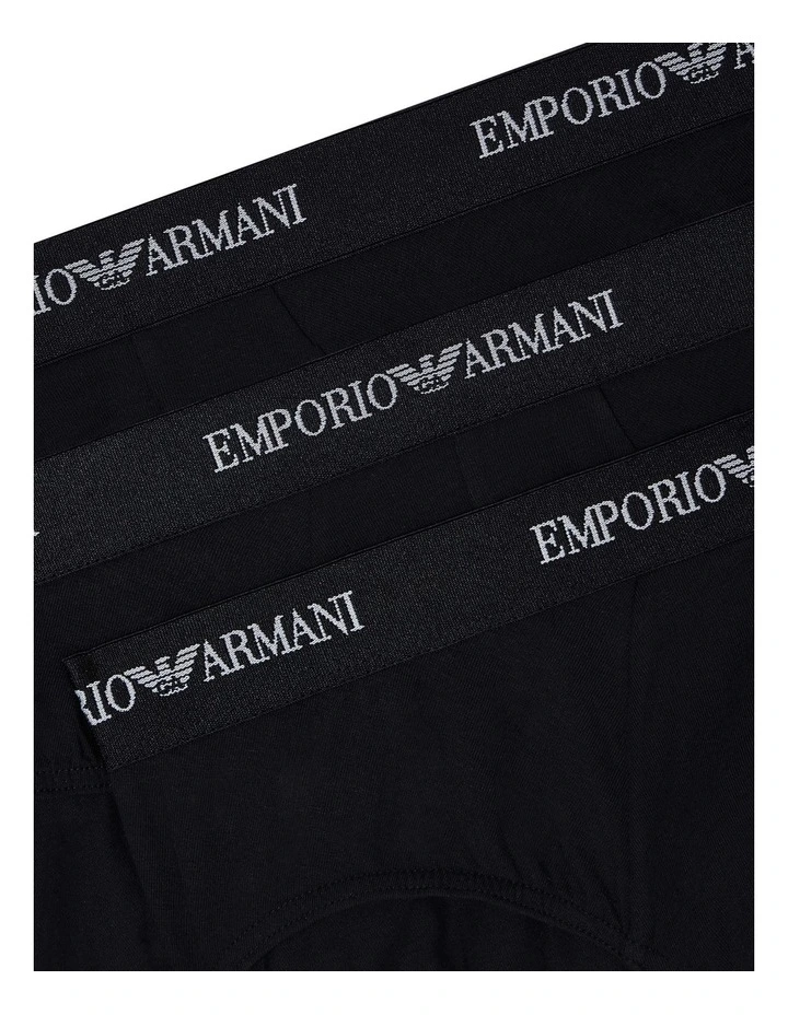 Core Logo Briefs 3 Pack in Black image 4