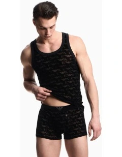 Jacquard Velvet Boxer in Black