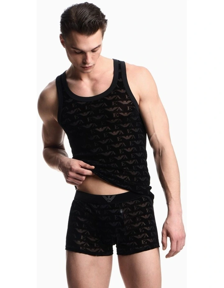 Jacquard Velvet Boxer in Black image 1