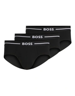 Bold Cotton Stretch Hipster Briefs 3 Pack in Black