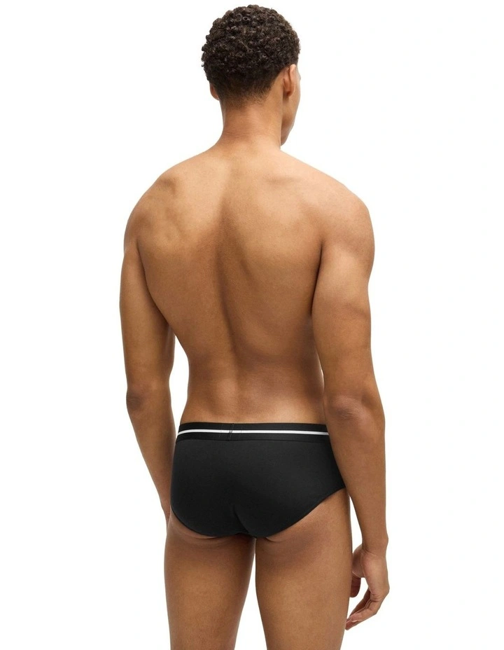 Bold Cotton Stretch Hipster Briefs 3 Pack in Black image 3