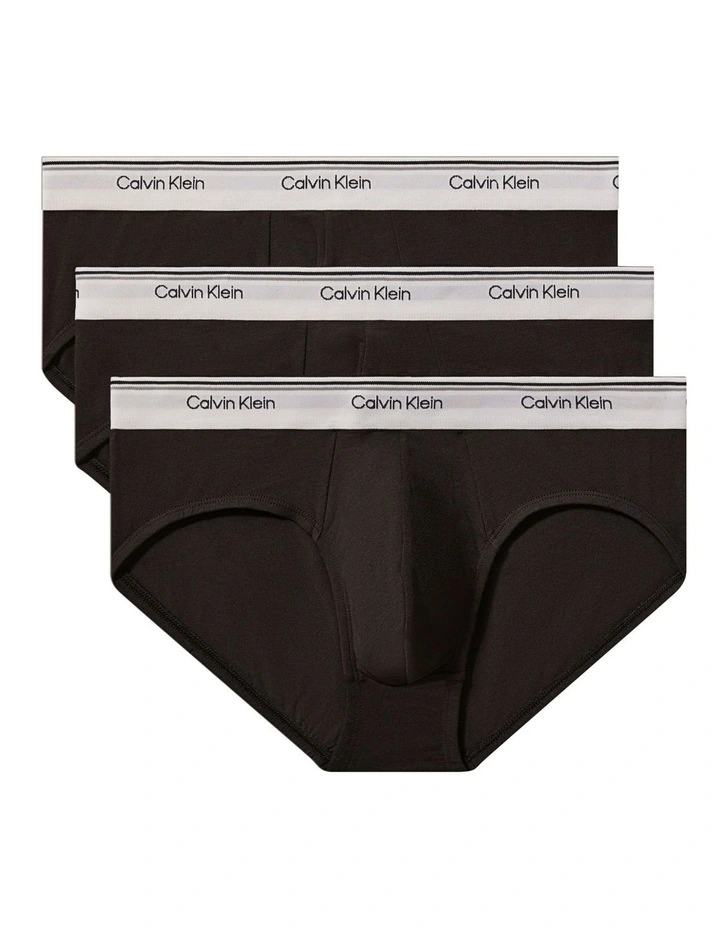Balance Cotton Stretch Briefs 3 Pack in Black image 1