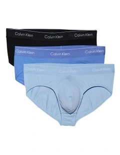 Icon Cotton Hip Briefs Pack Of 3 in Multi