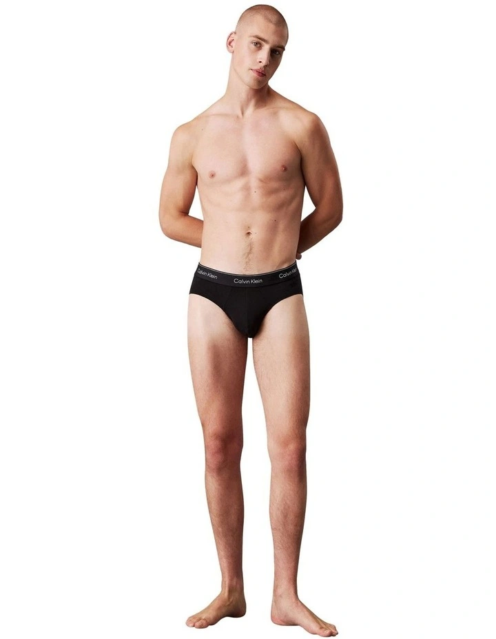 Icon Cotton Hip Briefs Pack Of 3 in Multi image 2