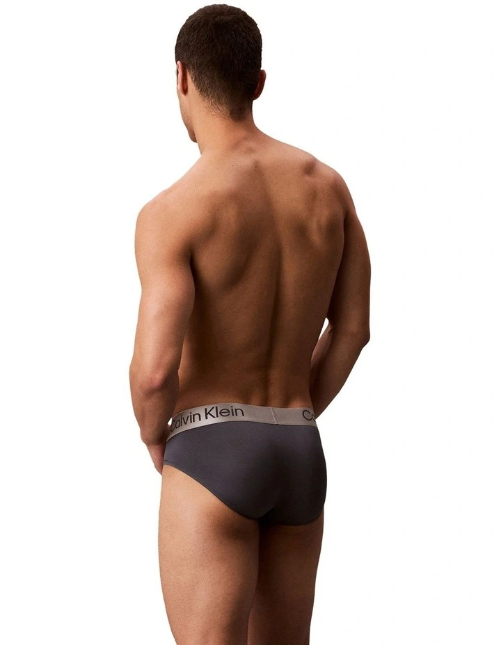 Brushed Microfibre Hip Brief 3 Pack in Multi image 3