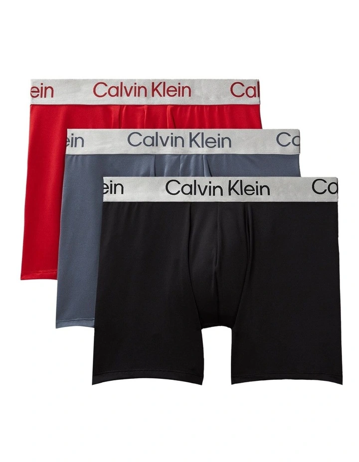 Brushed Microfibre Boxer Brief 3 Pack in Multi image 1