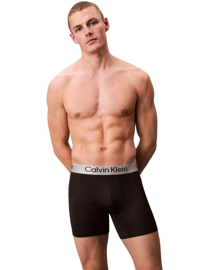 Brushed Microfibre Boxer Brief 3 Pack in Multi image 4