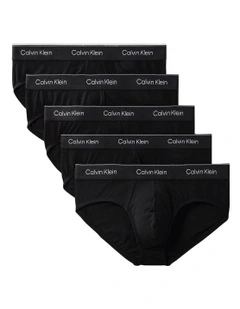 Icon Cotton Stretch Hip Brief Pack Of 5 in Black