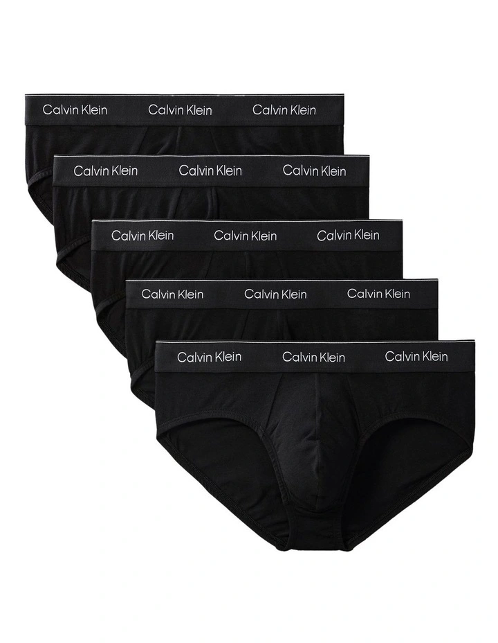 Icon Cotton Stretch Hip Brief 5 pack in Black image 1