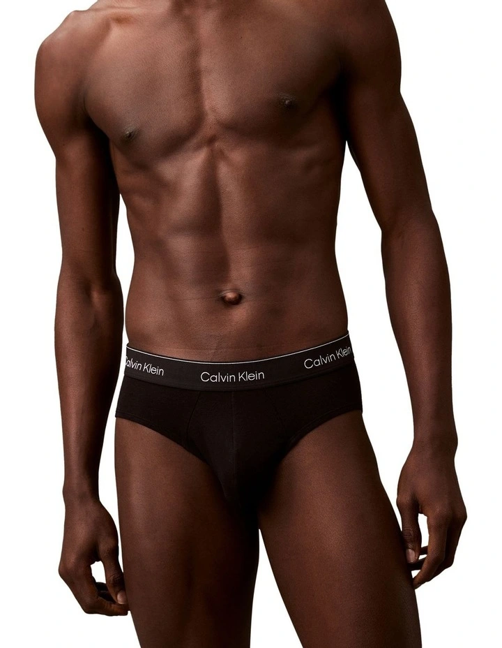 Icon Cotton Stretch Hip Brief 5 pack in Black image 2