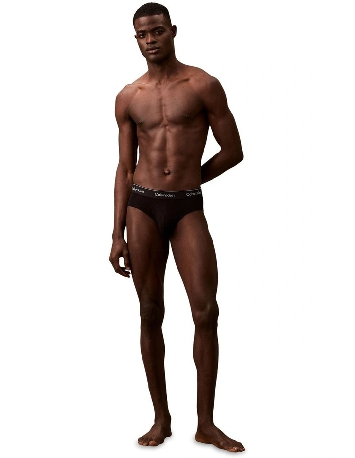 Icon Cotton Stretch Hip Brief 5 pack in Black image 5