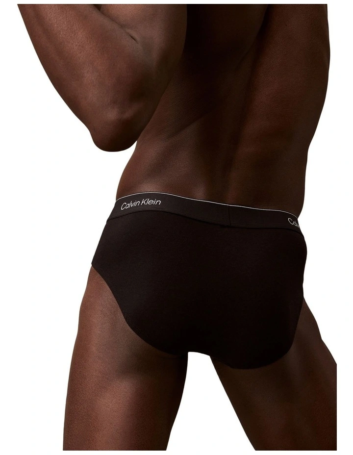Icon Cotton Stretch Hip Brief 5 pack in Black image 6